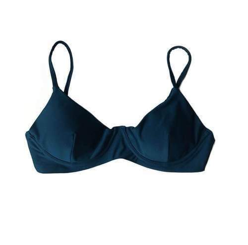 TURQUOISE COUTURE MIDNIGHT LEAVES D Cup Bikini Top - Midnight leaves