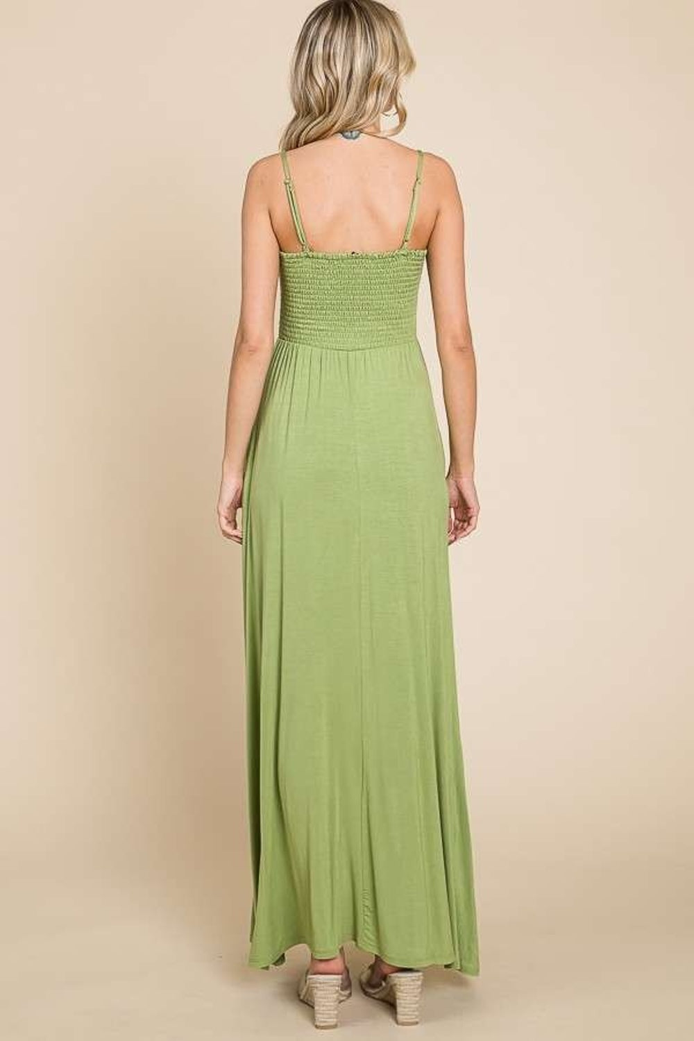 KORCULA HAPPY OLIVES CAMI MAXI DRESS