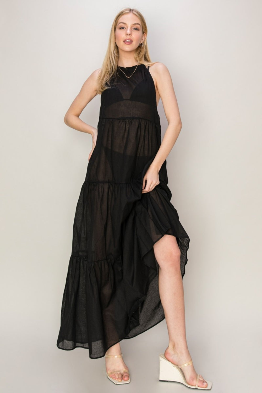 ROSINA BLACK TIE UP DRESS