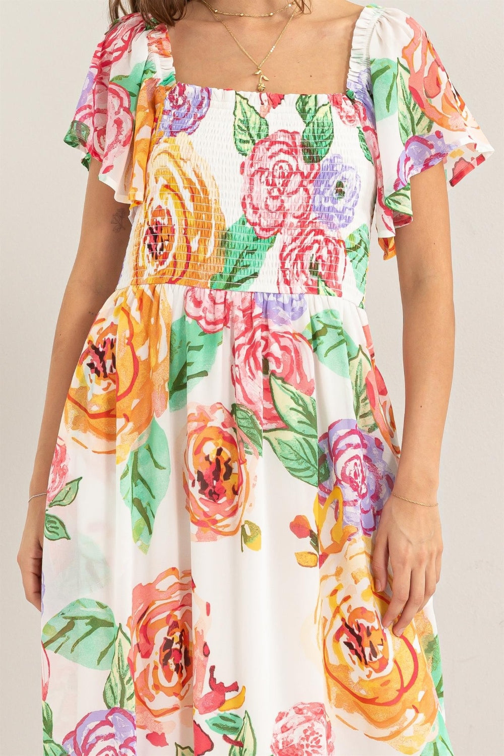 FLORINA FLORAL FLUTTER DRESS