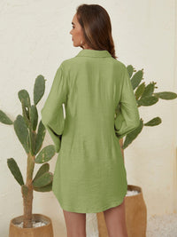 MATCHA GREEN MINI SHIRT DRESS