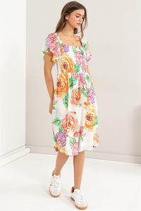 FLORINA FLORAL FLUTTER DRESS