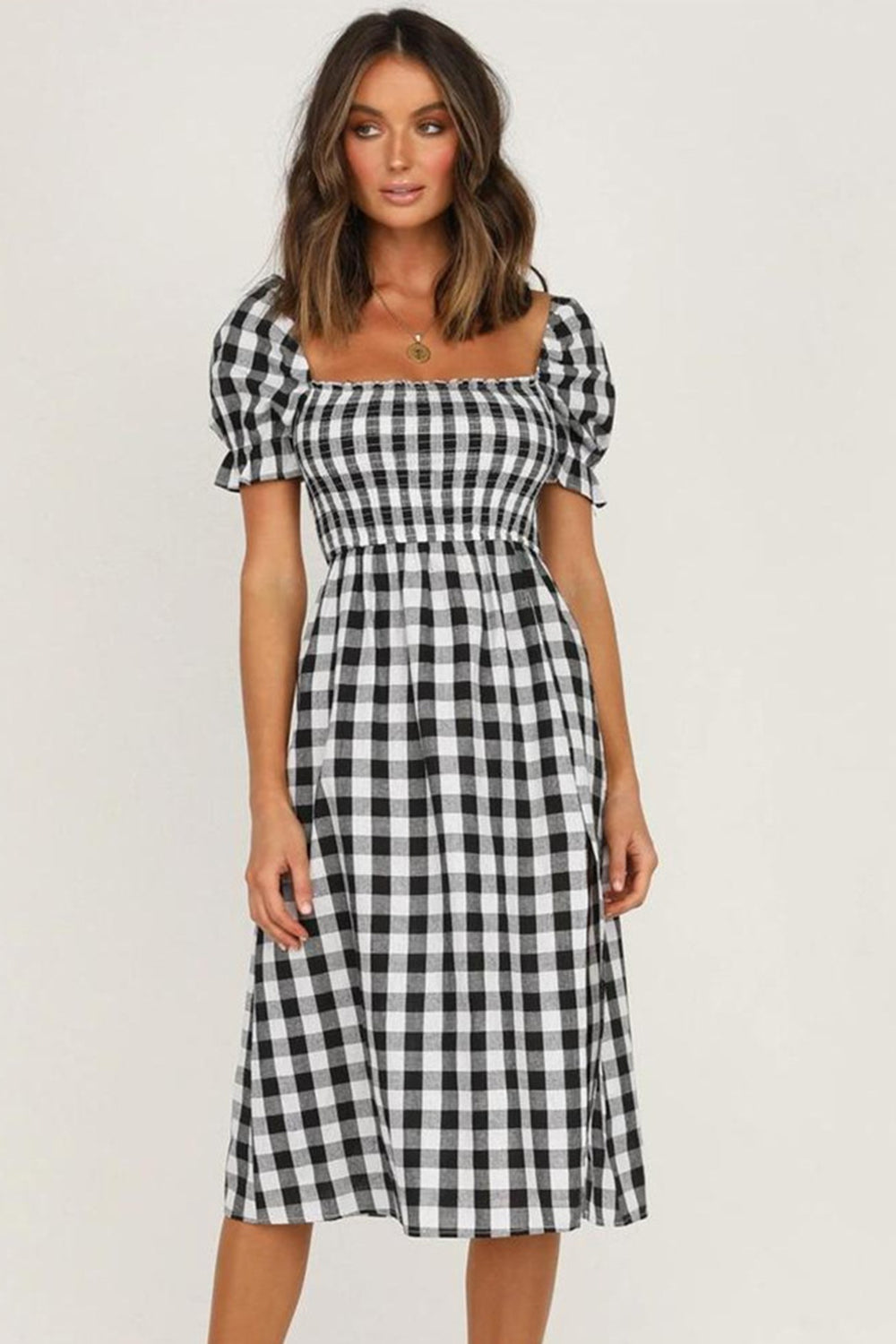 BENITA PLAID DRESS