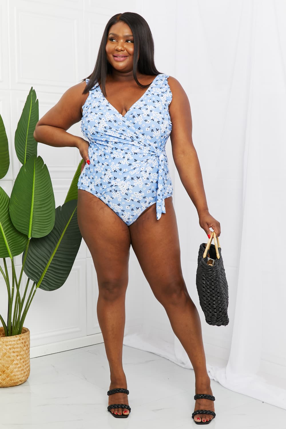 BLUE BLOSSOMS ONE PIECE SWIMSUIT