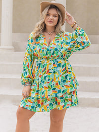 SOPHIE GREEN LONG SLEEVE MINI DRESS