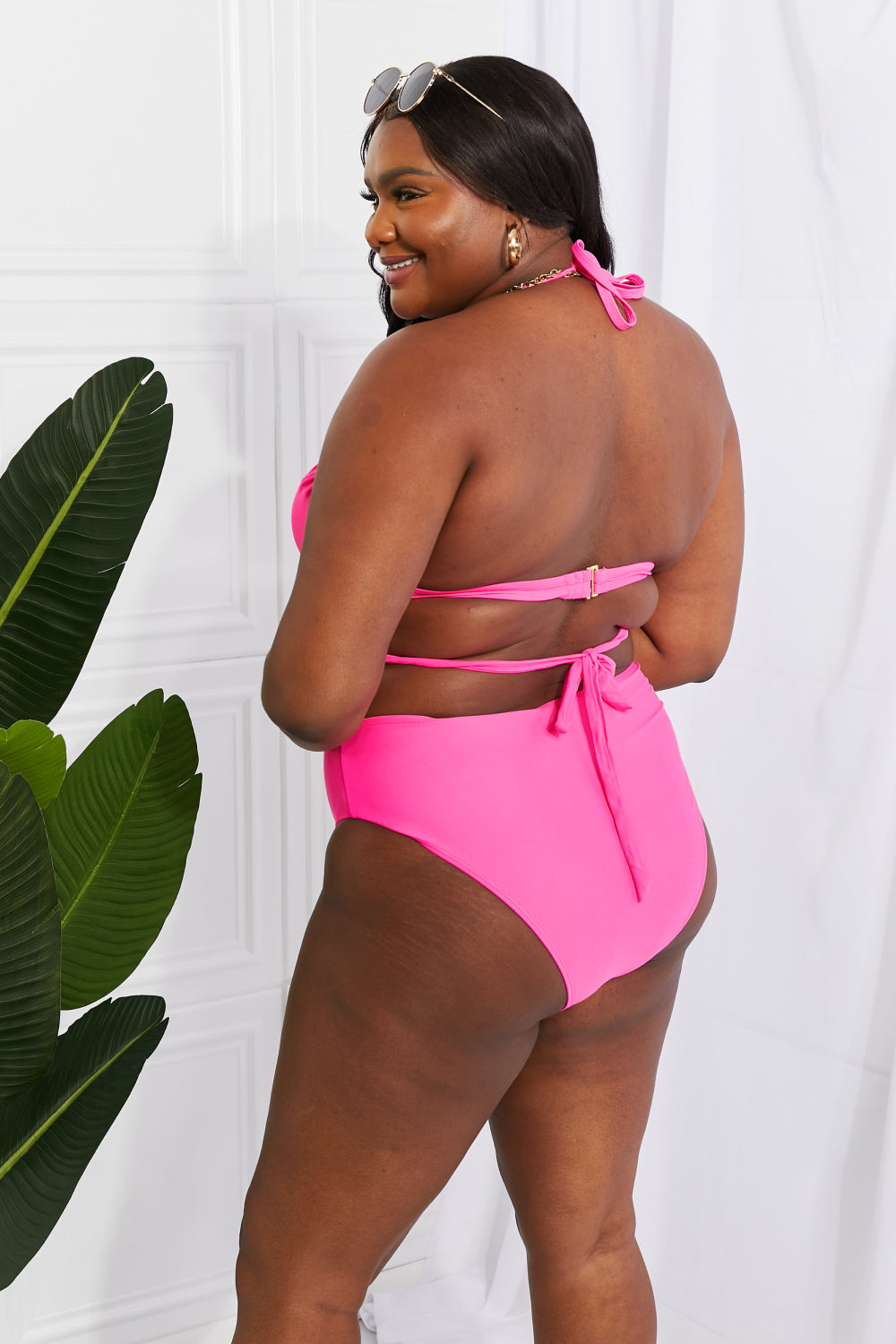 PINK HATLER NECK BIKINI SET