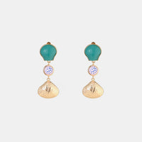 Shell & Tassel Alloy Dangle Earrings