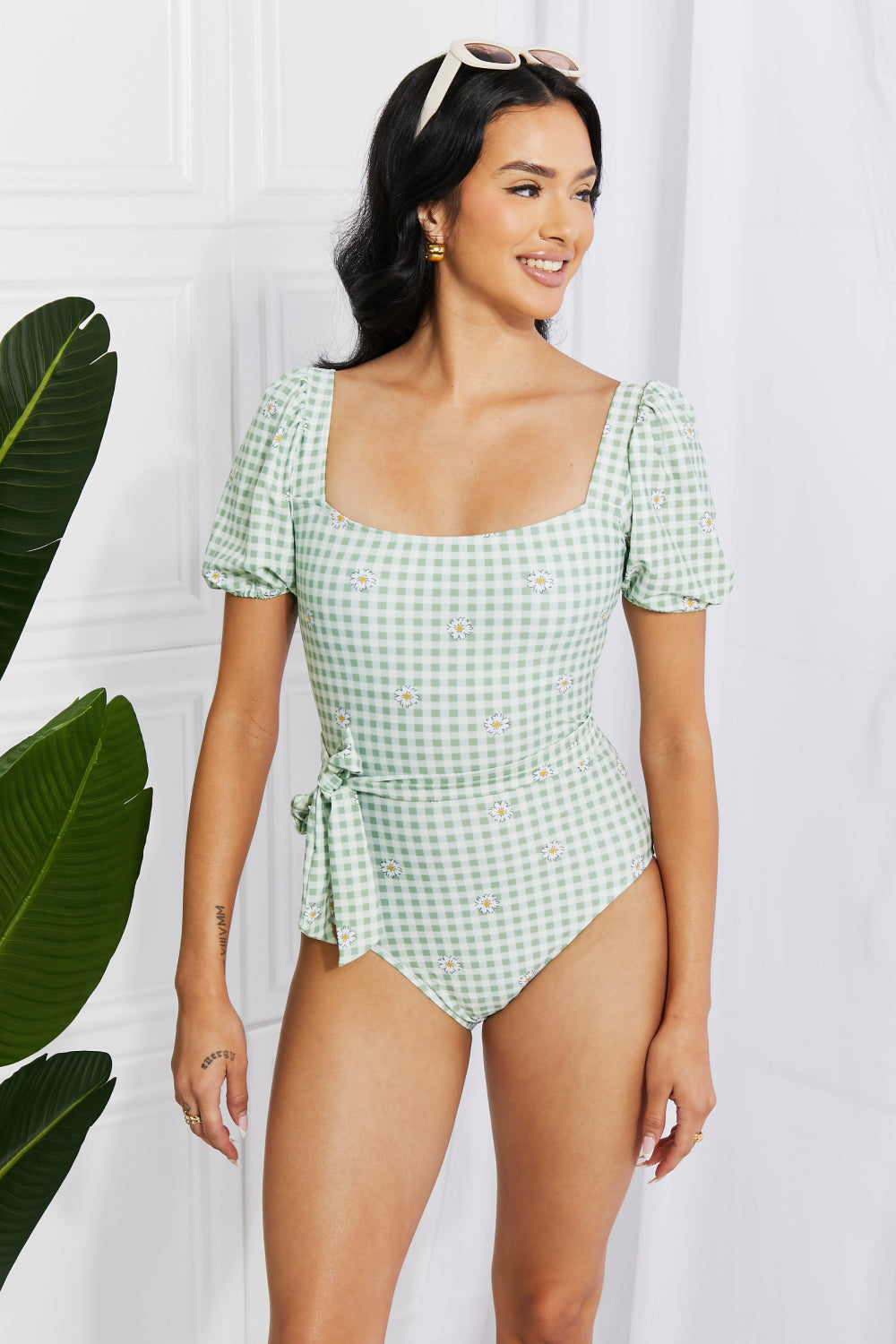 LIGHT GREEN ONE PIECE SWIMSUIT