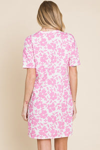 XENA FLORAL BUTTON DOWN PINK DRESS