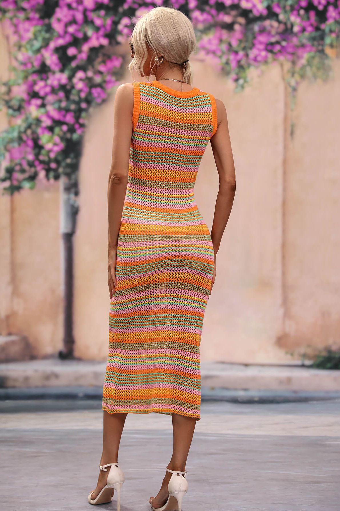 STRIPED SUMMER MIDI DRESS