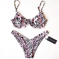 TROPEZ BIKINI TOP IN PINK LEOPARD - PINKCOLADA