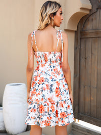 Perfee Floral Tiered Spaghetti Strap Dress