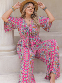 NOLLA DEEP ROSE WIDE LEG JUMPSUIT