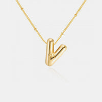 Gold-Plated Bubble Initial Necklace