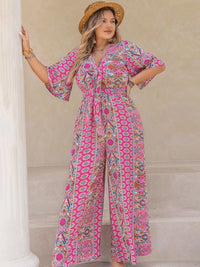 NOLLA DEEP ROSE WIDE LEG JUMPSUIT