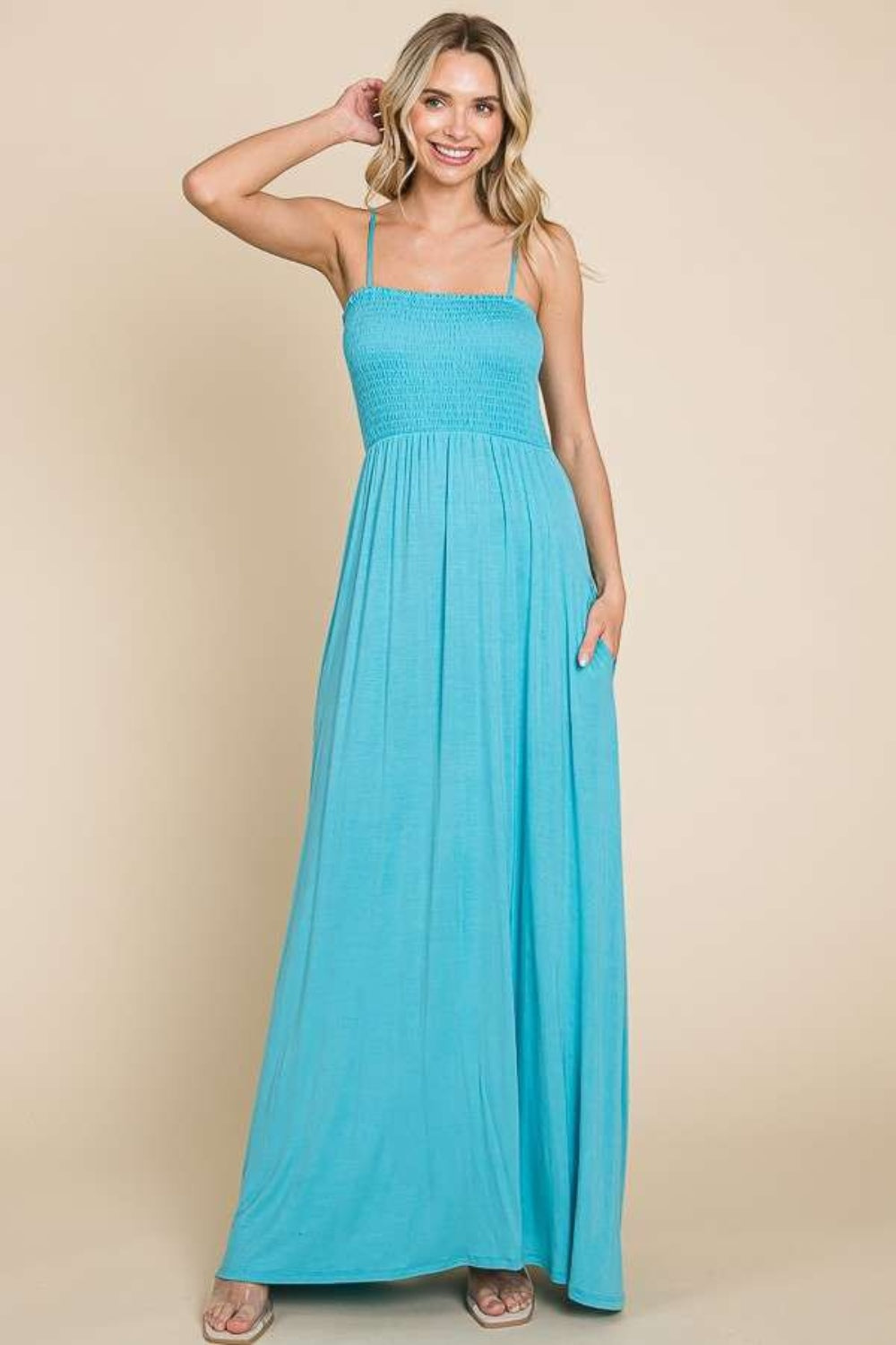 CENA CAMI MAXI DRESS PASTEL TEAL