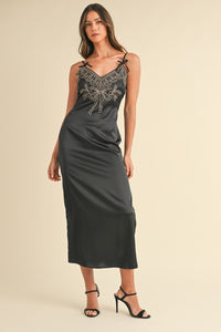 MARINKA BLACK SATIN DRESS