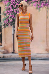 STRIPED SUMMER MIDI DRESS