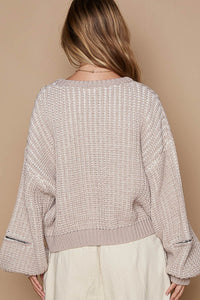 NIANA HEART LUXE SWEATER - LATTE