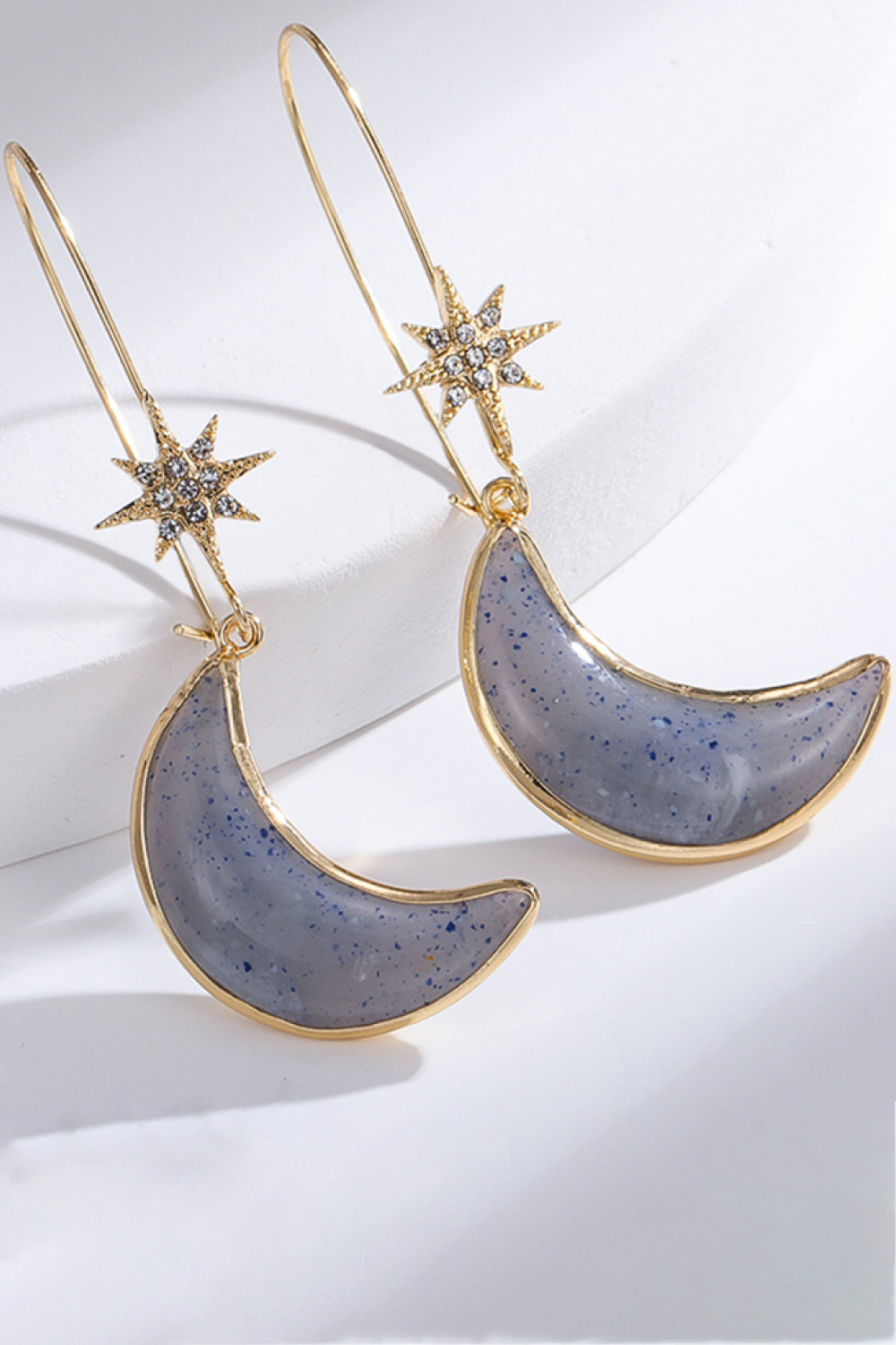 Resin Moon Drop Earrings