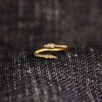 Snake Shape 18K Gold-Plated Bypass Ring