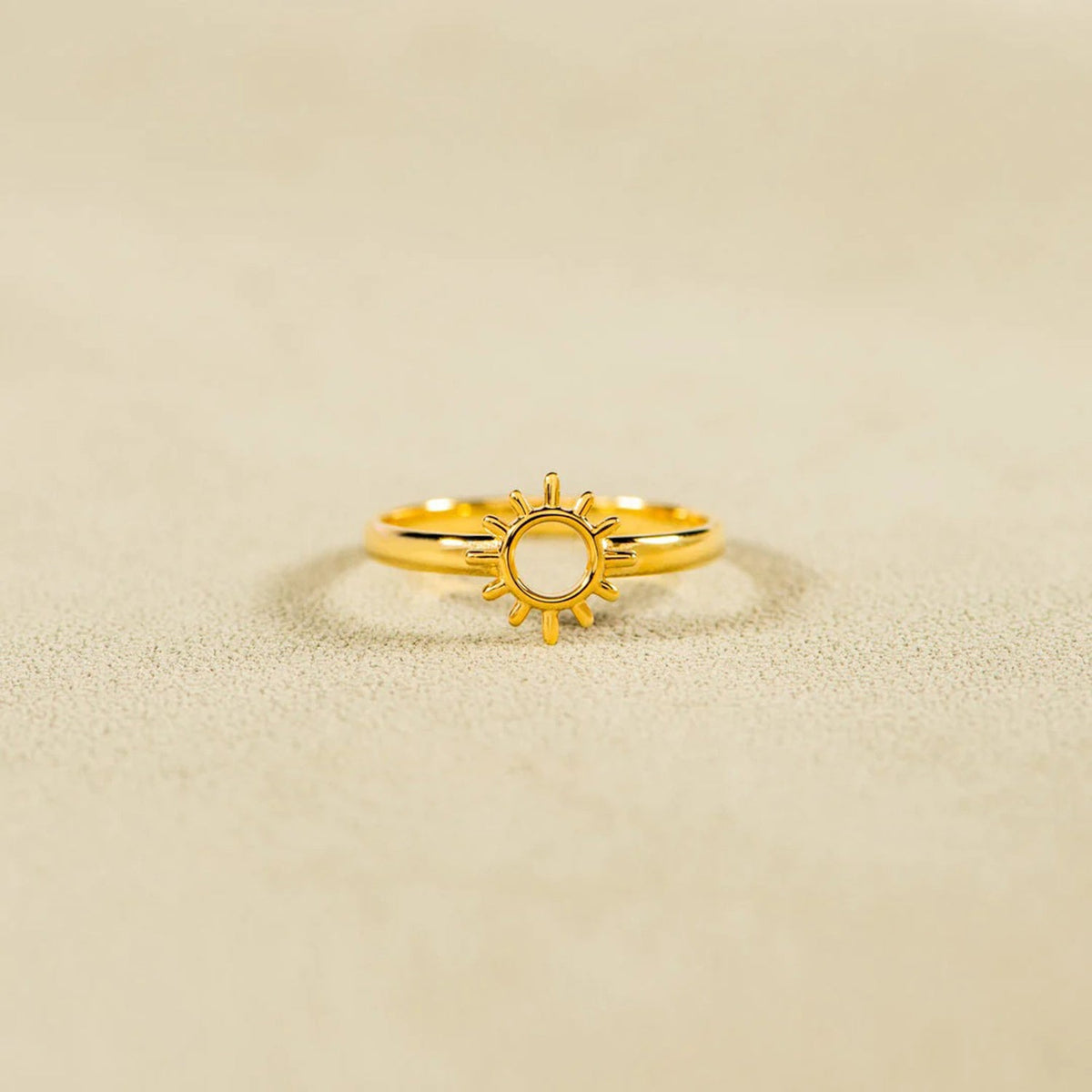 Sun Shape 18K Gold-Plated Ring