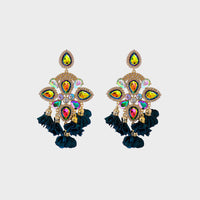 Flower Shape Rhinestone Alloy Dangle Earrings