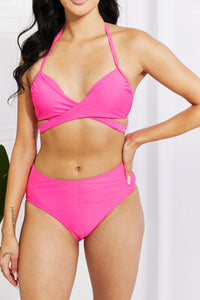 PINK HATLER NECK BIKINI SET