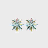 Flower Shape Rhinestone Alloy Stud Earrings