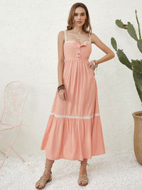 VACAY ISLAND PALE BLUSH MIDI CAMI DRESS