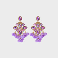 Flower Shape Rhinestone Alloy Dangle Earrings