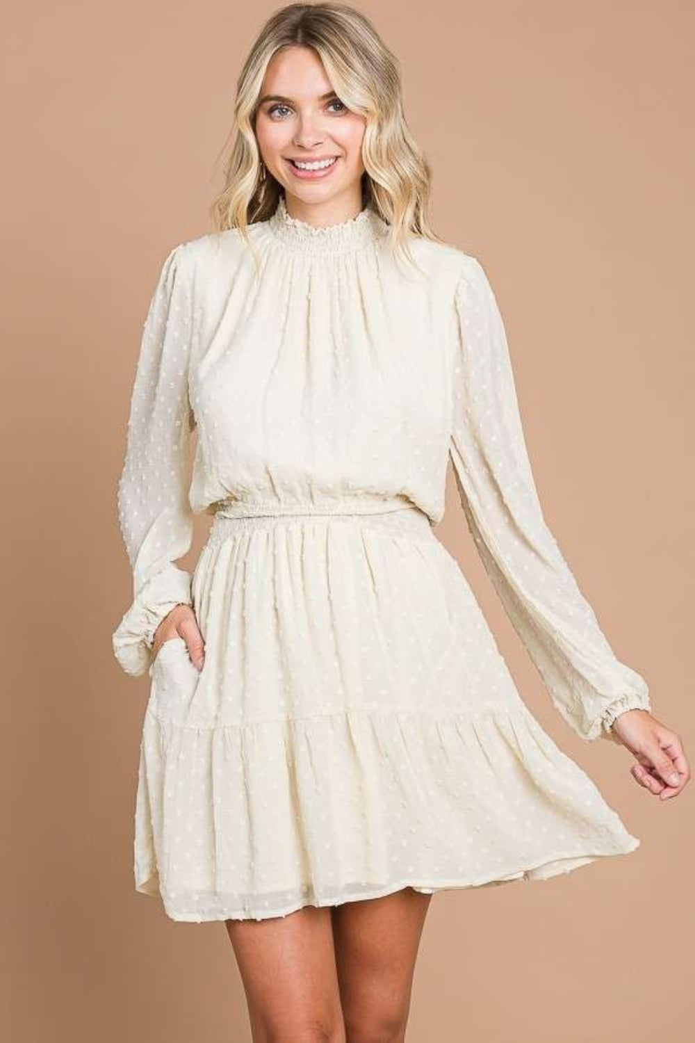 DOTILIA IVORY CREAM DRESS