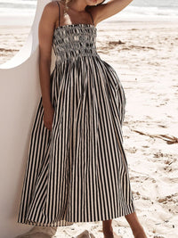 STRIPED B&W MAXI DRESS