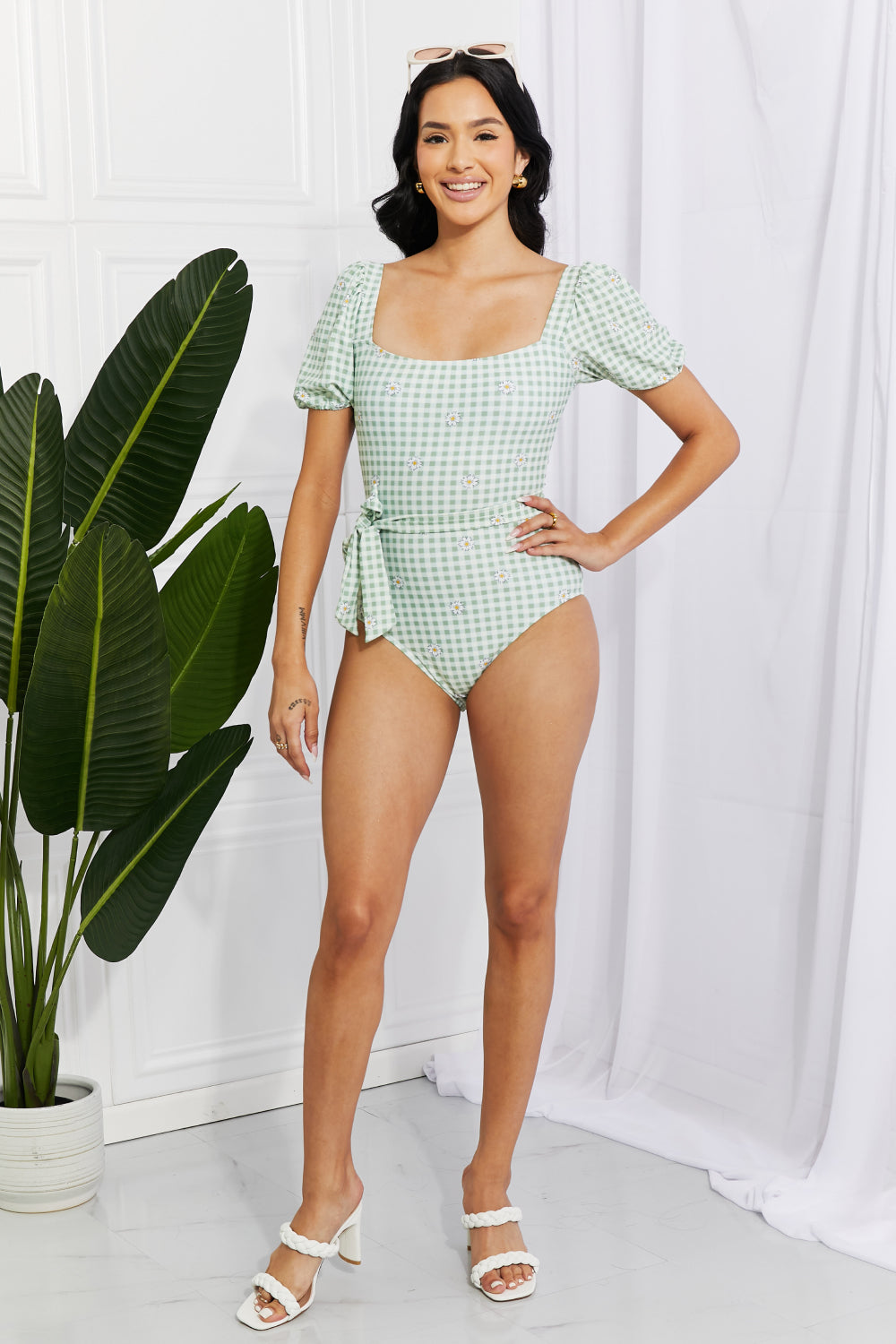 LIGHT GREEN ONE PIECE SWIMSUIT