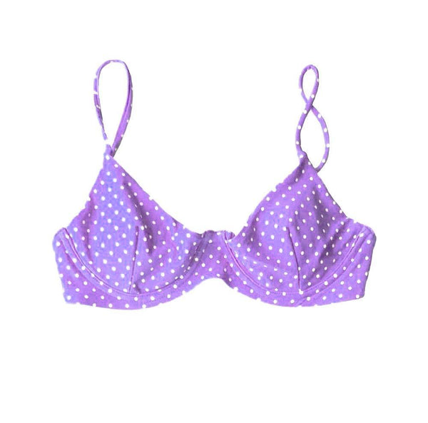 TROPEZ BIKINI TOP IN PURPLE POLKA - PINKCOLADA