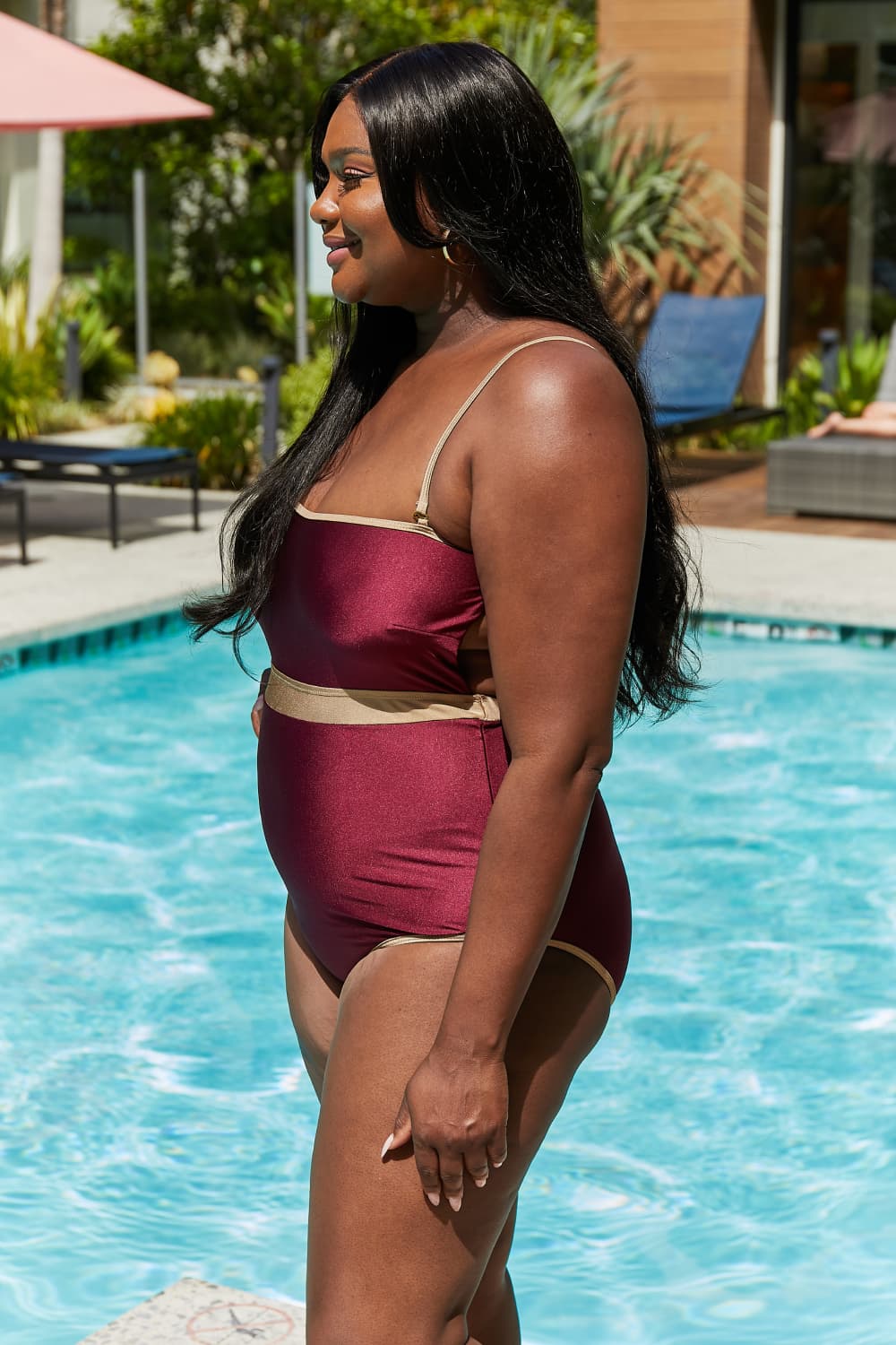 CHERRY RED ONE PIECE SWIMSUIT