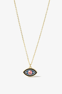 Evil Eye Pendant Gold Plated Chain Necklace