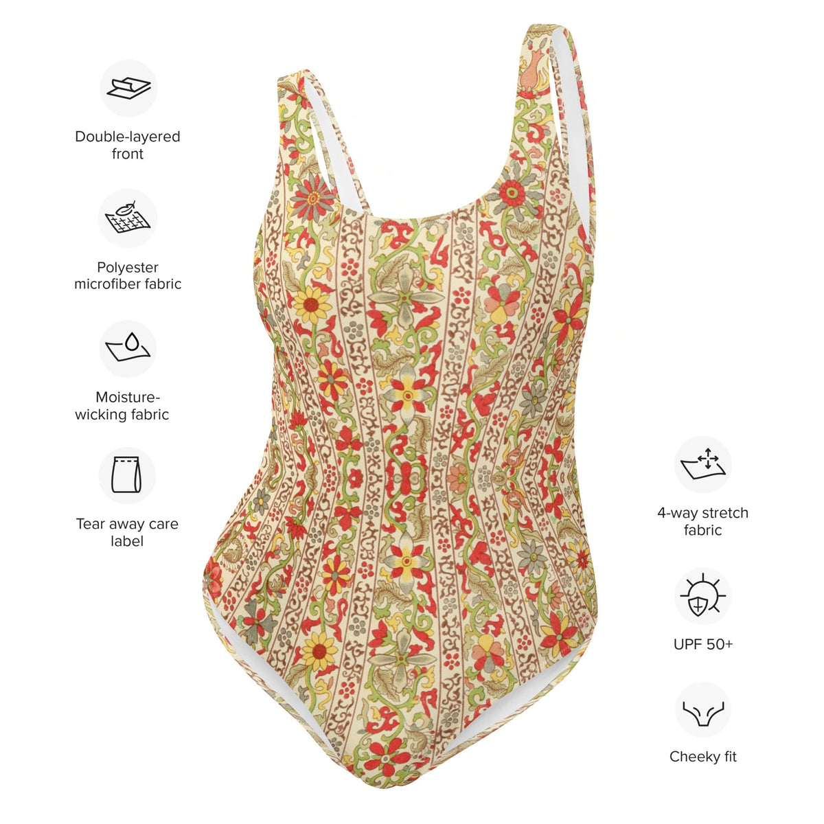 FLORIDA ECO ONE PIECE SWIMSUIT - ORANGE VINTAGE ORIENTAL