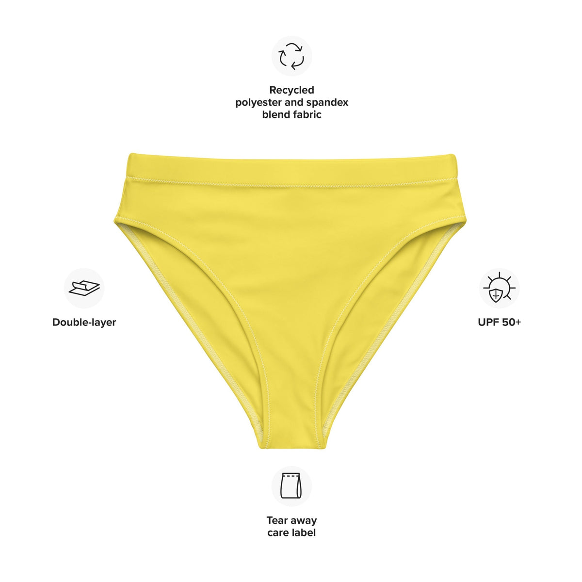 MIAMI ECO HIGH WAISTED BIKINI BOTTOM - YELLOW DAISY