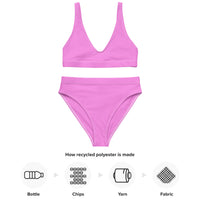 BERMUDA HIGH WAISTED BIKINI SET ECO - CANDY HOT PINK