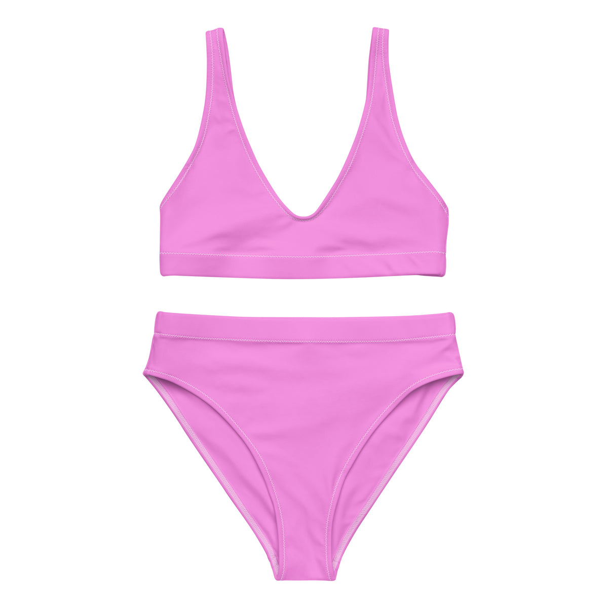 BERMUDA HIGH WAISTED BIKINI SET ECO - CANDY HOT PINK