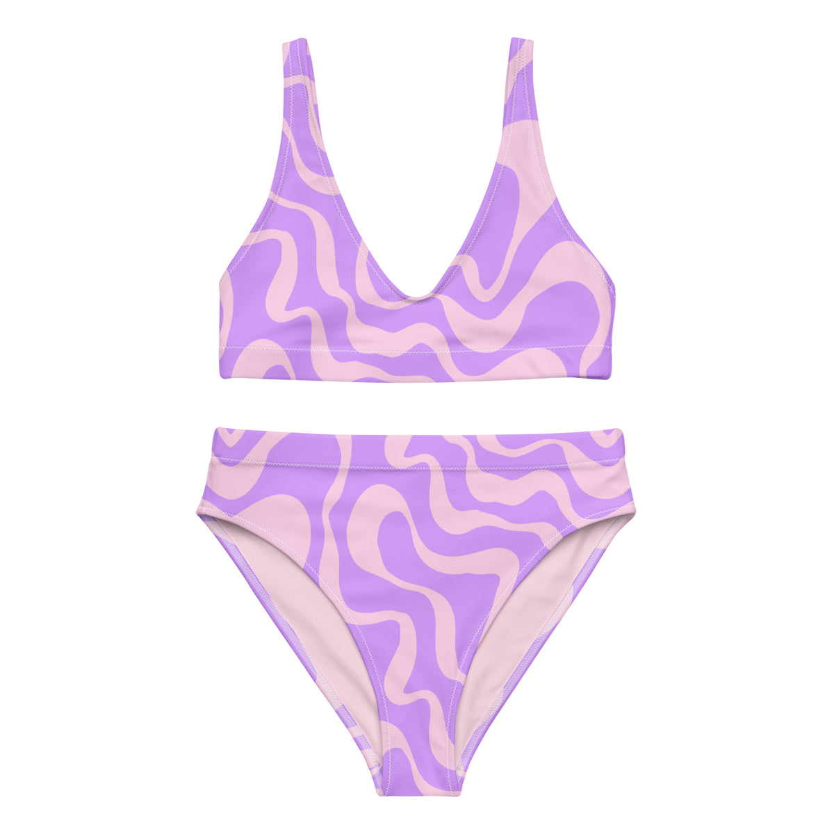 BERMUDA HIGH WAISTED BIKINI SET ECO - PURPLE SWIRLSA