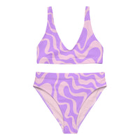 BERMUDA HIGH WAISTED BIKINI SET ECO - PURPLE SWIRLSA