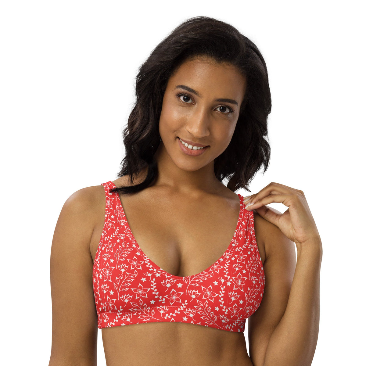 BELLA ECO PADDED BIKINI TOP | - GARDEN PARTY RED