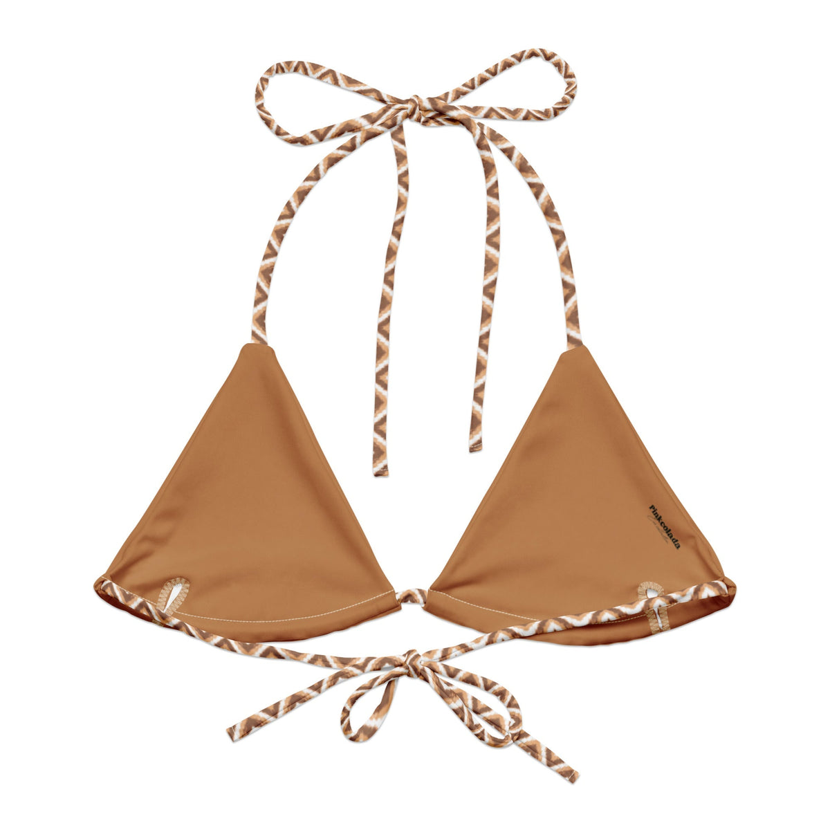 TRIANGLE STRING BIKINI TOP ECO - ZIG CHOCOLATE