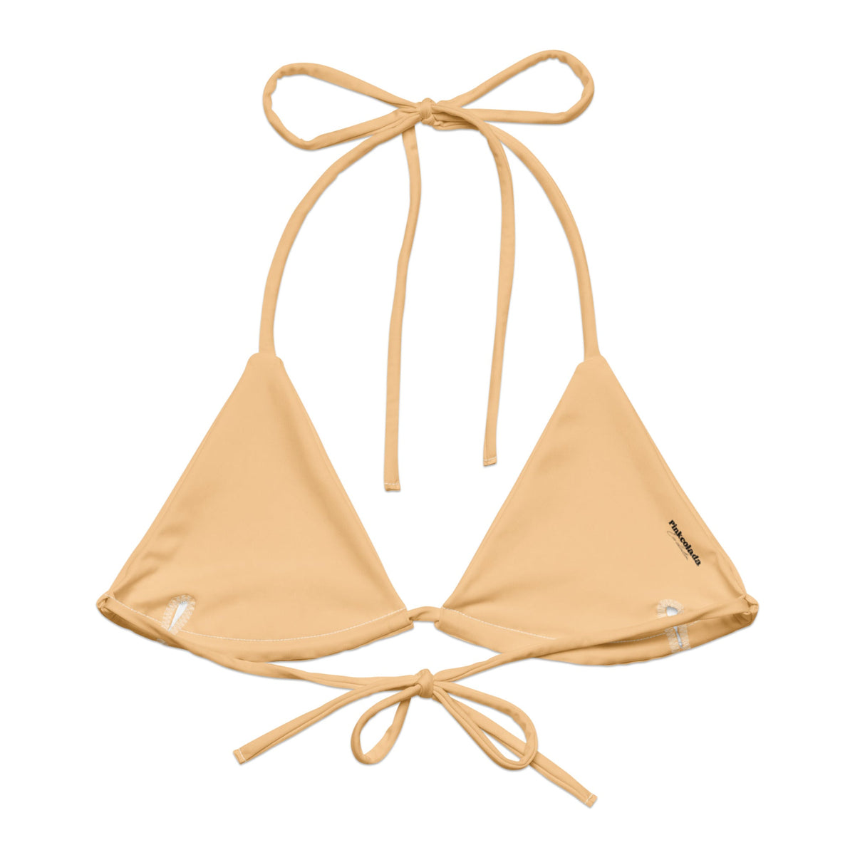 TRIANGLE STRING BIKINI TOP ECO - PASTEL MANDARIN