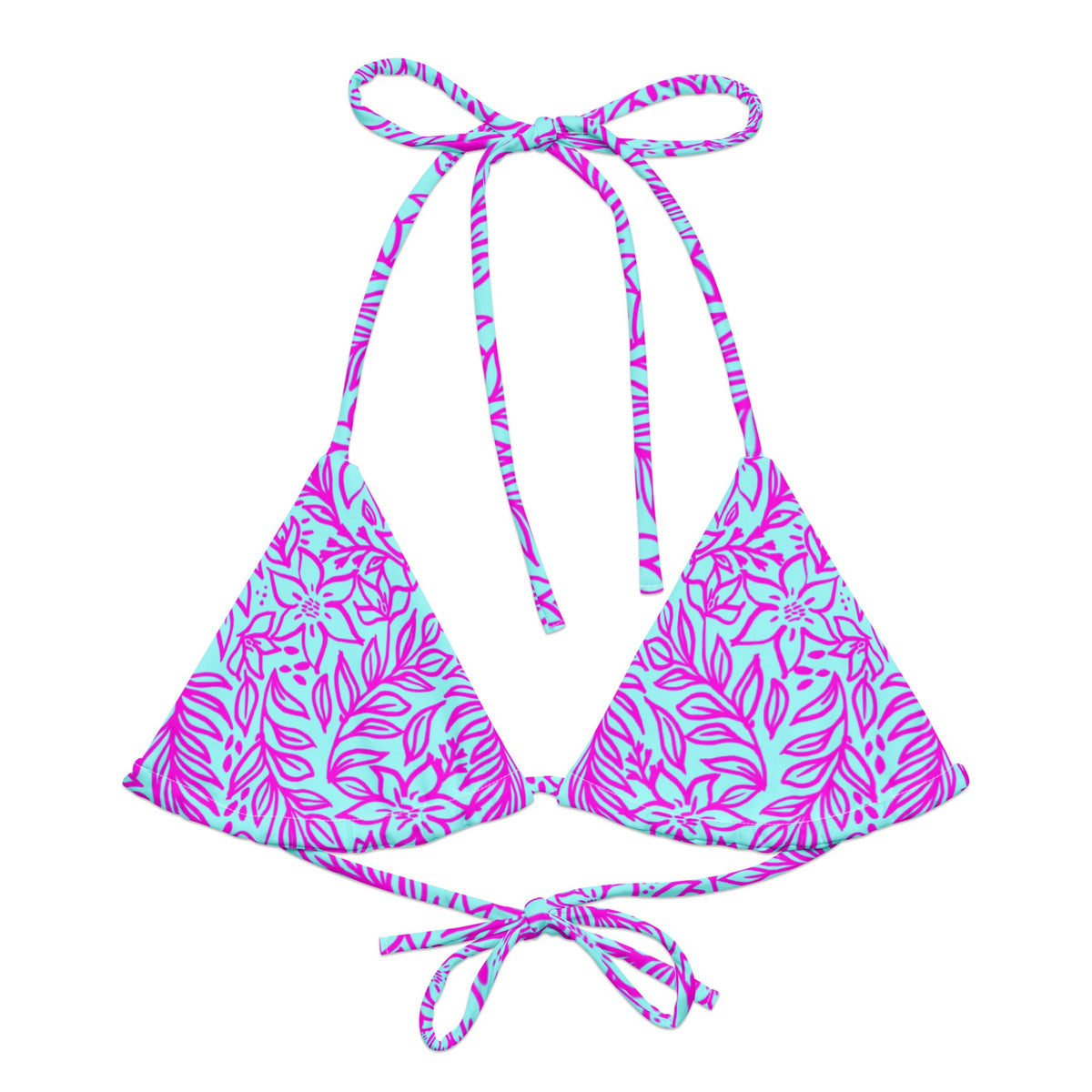 TRIANGLE STRING BIKINI TOP ECO - -LIMITED EDITION ORCHI ISLAND