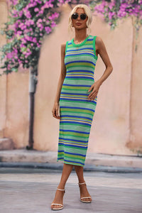 STRIPED SUMMER MIDI DRESS