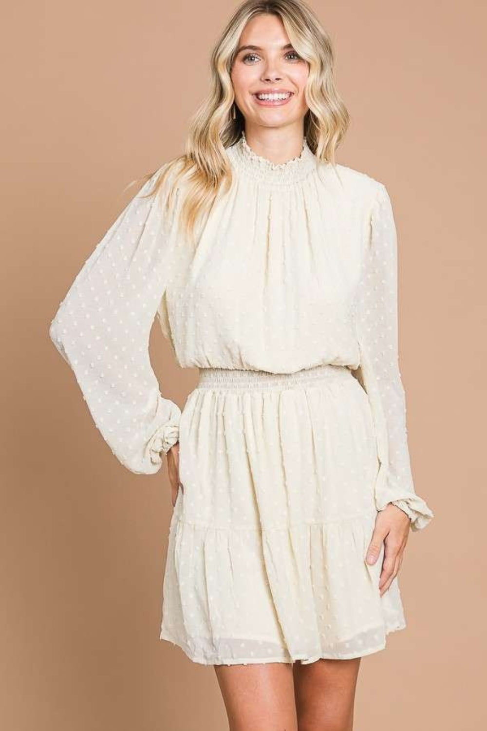 DOTILIA IVORY CREAM DRESS