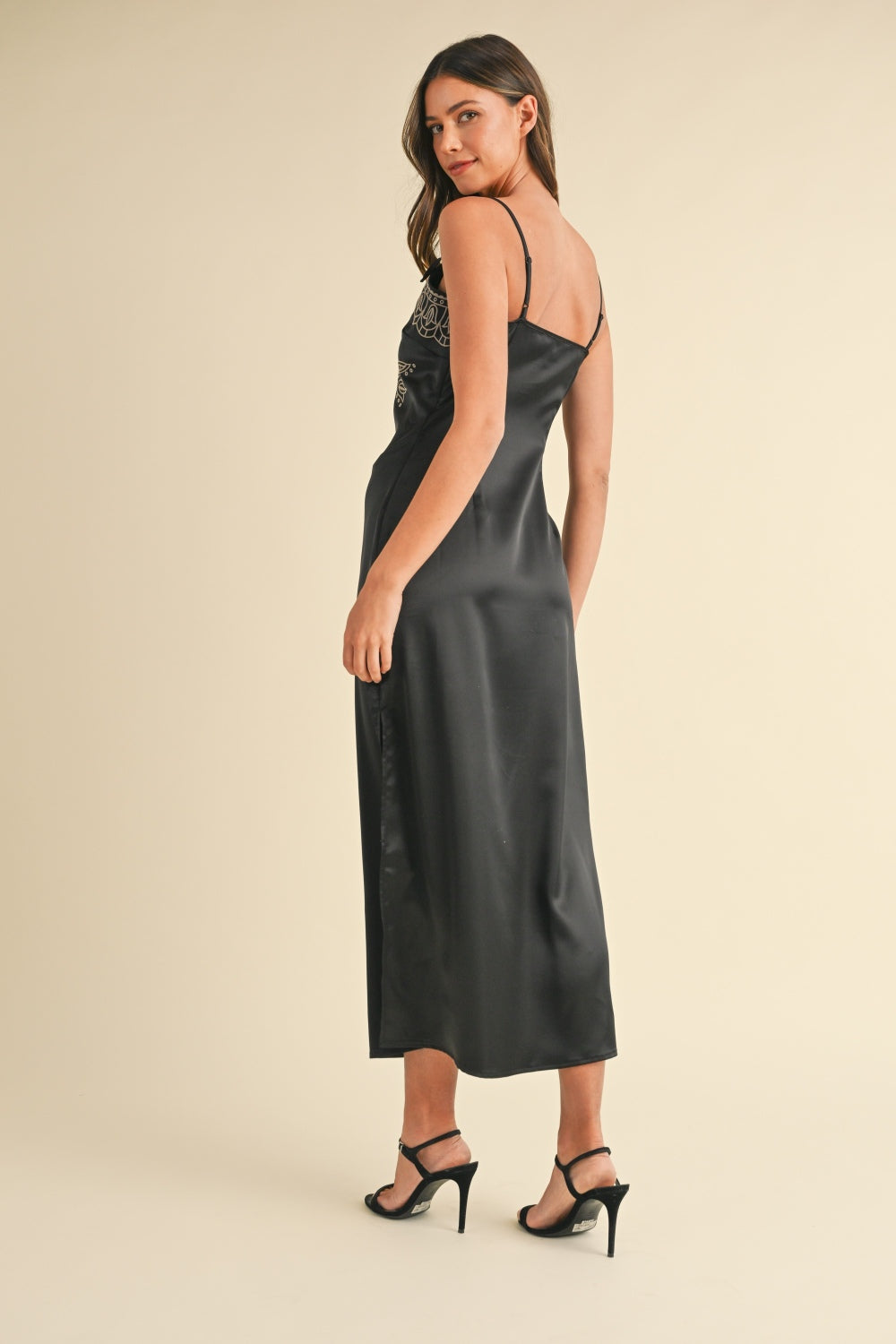 MARINKA BLACK SATIN DRESS